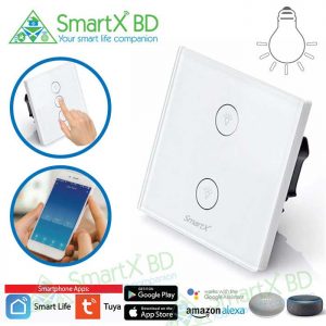 SmartX 2 Gang WiFi Smart Touch Switch for Smart Lighting Control and Automation