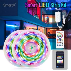 Tuya Smart WiFi RGBIC LED Strip Light 10M with Music Sync Mode & Voice Command Control (Google, Alexa)