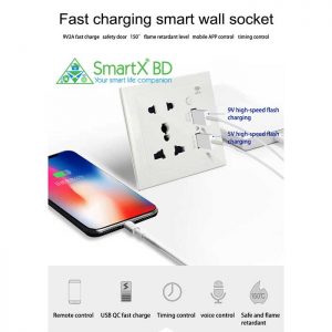 SmartX WiFi Smart Wall Socket with USB – works with Alexa & Google