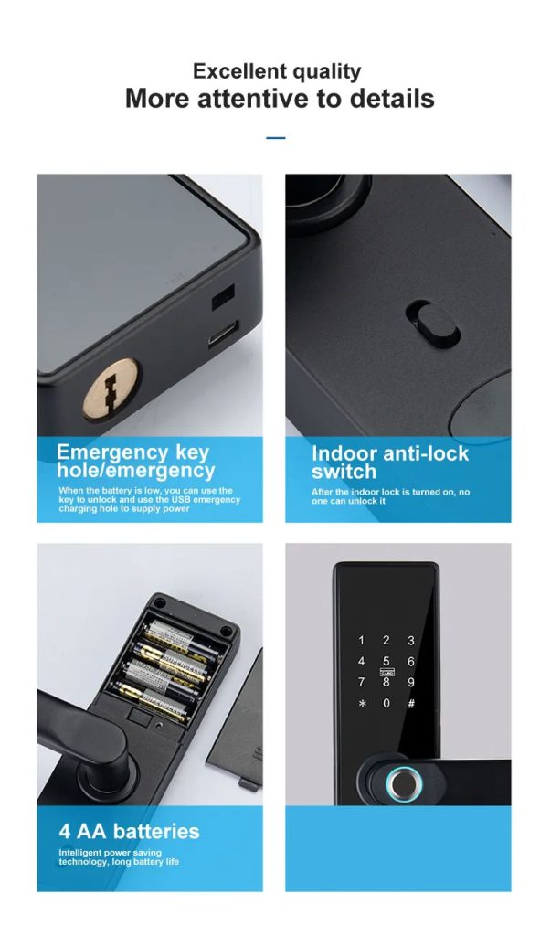 SmartX WiFi Fingerprint Door Lock Tuya Smart Life App - 6 Unlock ...