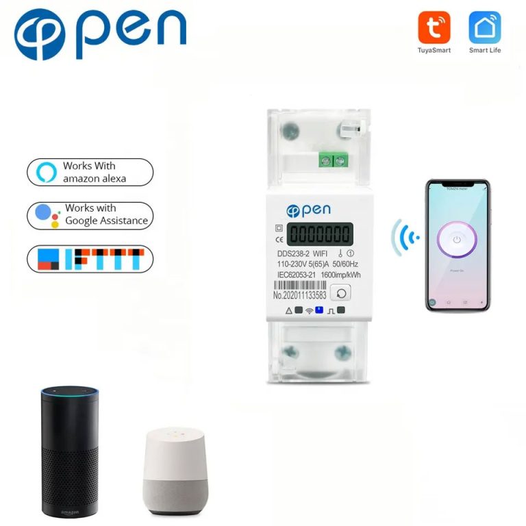 Tuya WiFi Smart Energy Meter 65A Single Phase Din Rail Power ...