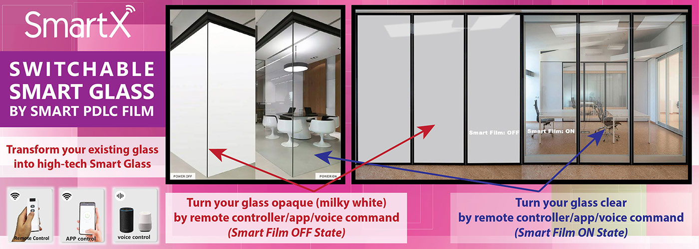 Switchable Smart Glass by Smart PDLC Film