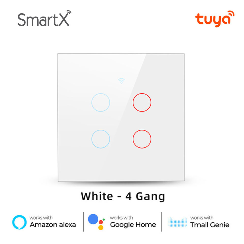 Tuya WiFi + RF 4 Gang Smart Touch Switch