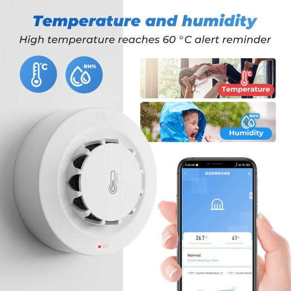 Tuya WiFi Smoke Detector with Temperature & Humidity Sensor