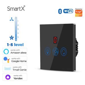 Tuya WiFi Smart Fan & Light 2 in 1 Switch (Fan Speed & Light On-Off Control) Black