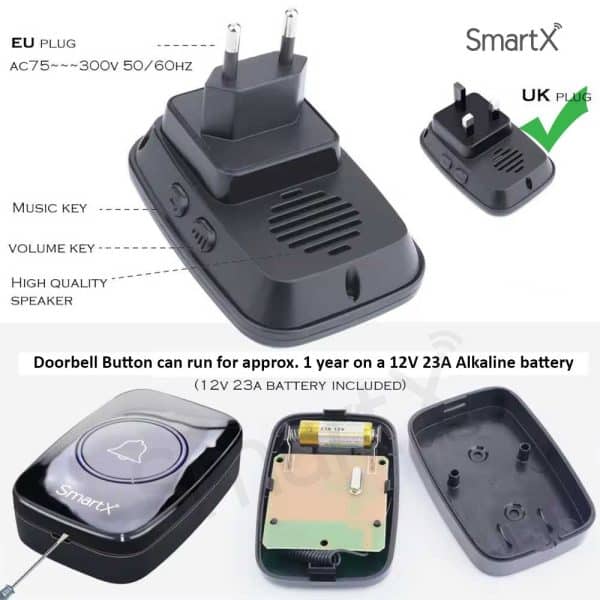 SmartX Wireless Calling Bell Doorbell 300M Long Range (gallery image)