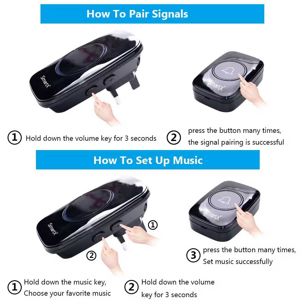 SmartX Wireless Calling Bell Doorbell 300M Long Range (background image 4)