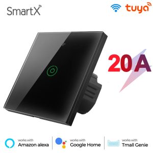 Tuya WiFi 20A DP Touch Switch (Black) for Geyser