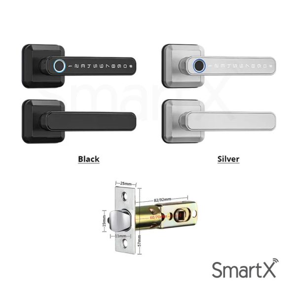 SX-T30TT Smart Door Lock available in Black and Silver Color