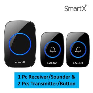 CACAZI Wireless Doorbell 300M Long Range Smart Door Bell Package 2