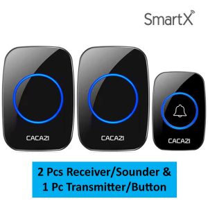 CACAZI Wireless Doorbell 300M Long Range Smart Door Bell Package 1