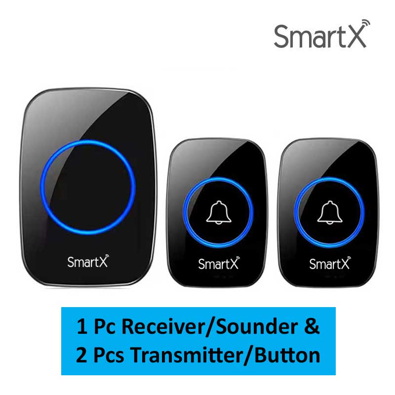 SmartX Wireless Calling Bell Doorbell 1 Receiver & 2 Buttons Package (main image)