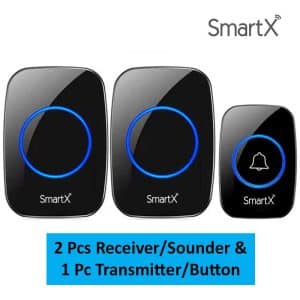 SmartX Wireless Calling Bell / Doorbell 300M Long Range (Open Area) – 2 Receivers + 1 Button Package
