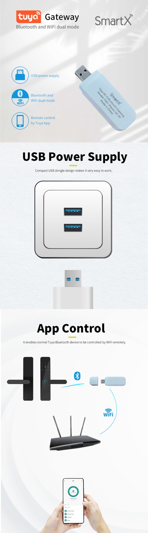 Tuya WiFi Bluetooth Gateway (for Cabinet Drawer Lock) background image