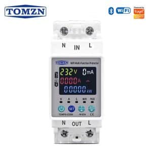 TOMZN 63A Tuya WiFi Smart Circuit Breaker – Voltage Protector with Earth Leakage & Real-Time Power Monitoring