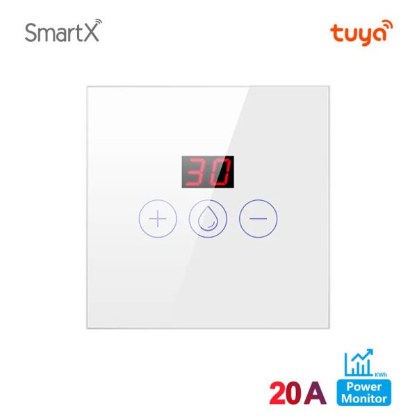 Tuya WiFi 20A DP Touch Switch with Timer & Power Monitoring (White) main image