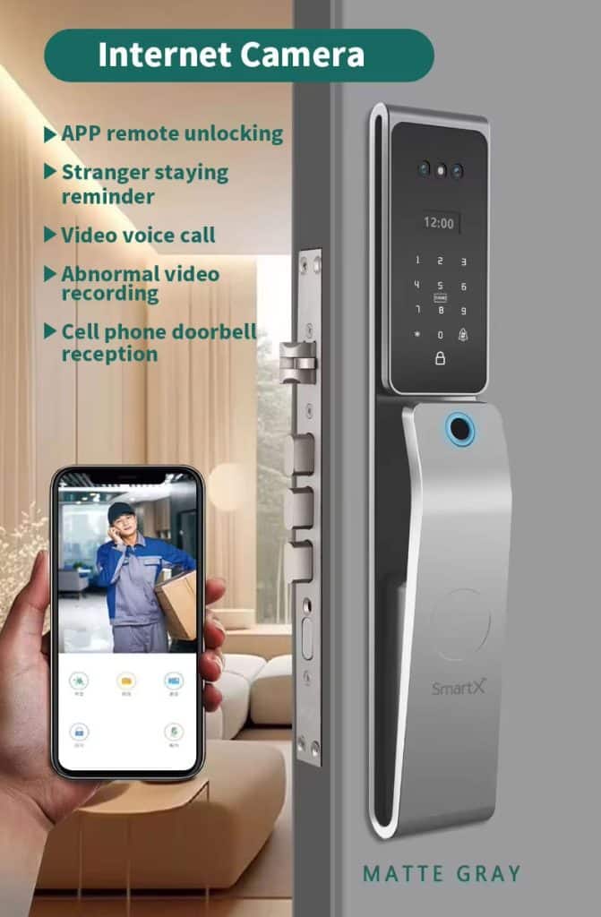 SmartX 3D Face Recognition Smart Door Lock with Active Video Intercom ...