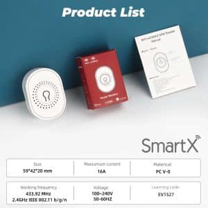 Tuya 16A Smart WiFi Relay Switch with RF Remote Support & Power Monitoring – Works with Alexa, Google Home
