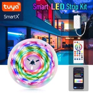 Tuya Smart WiFi RGBIC LED Strip Light 5M with Music Sync Mode & Voice Command Control (Google, Alexa)