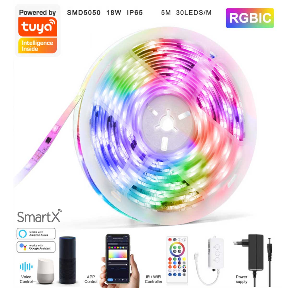 Tuya WiFi RGBIC LED Strip Light 5 Meter main image