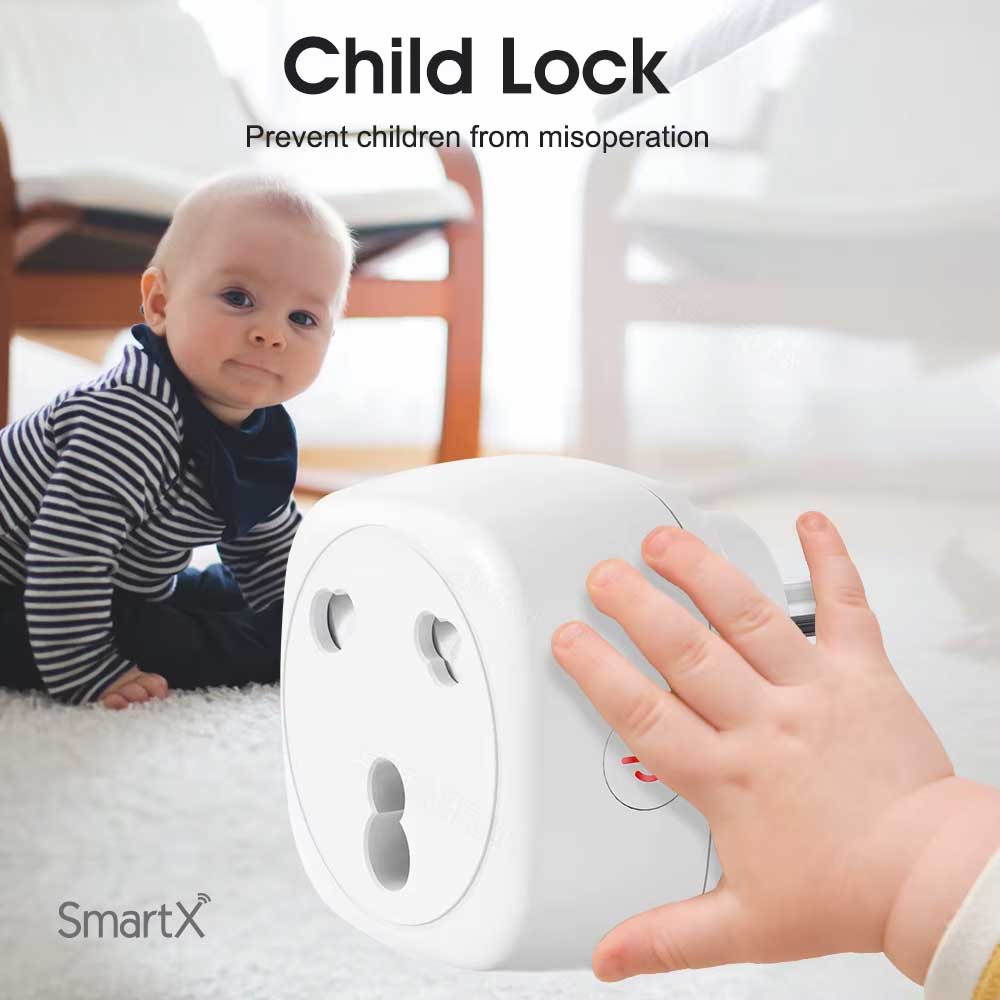 WiFi Smart Socket Plug 16A Round 3 Pin Plug with Power Monitoring