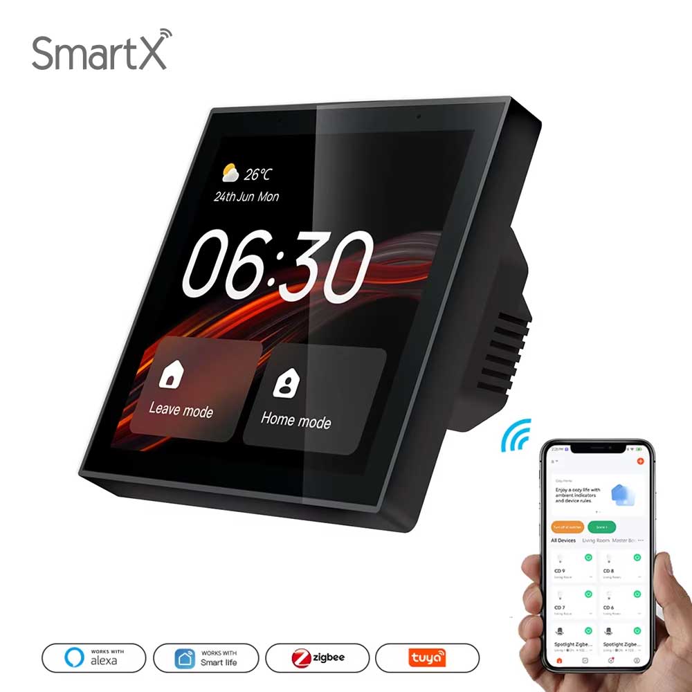 Tuya 4 Inch Smart Touch Control Panel ZigBee Gateway with Built in Alexa (main image)