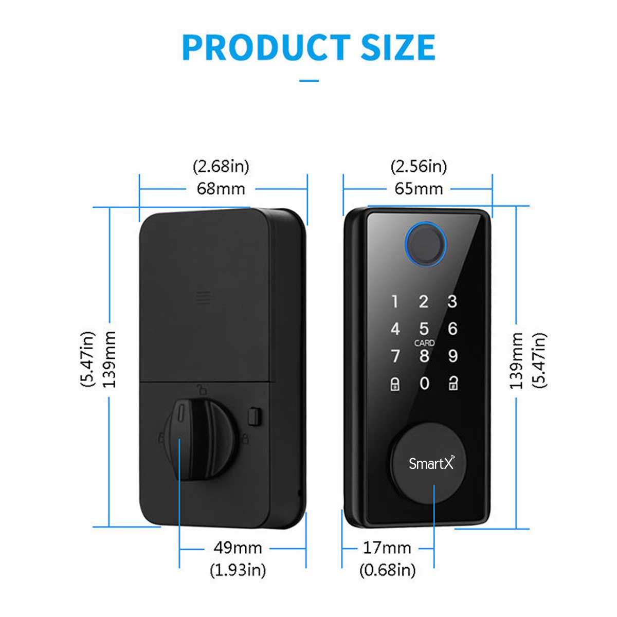SmartX Tuya Bluetooth Smart Deadbolt Door Lock SX-DBL05 (background image 5)