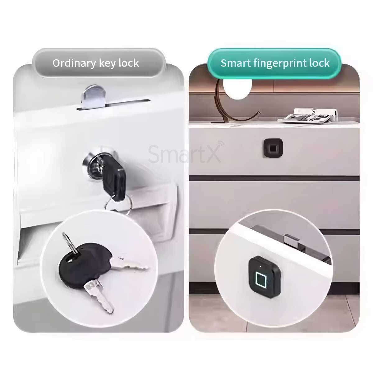 Tuya Bluetooth Smart Fingerprint Cabinet Drawer Lock SX-CL02 (gallery image)