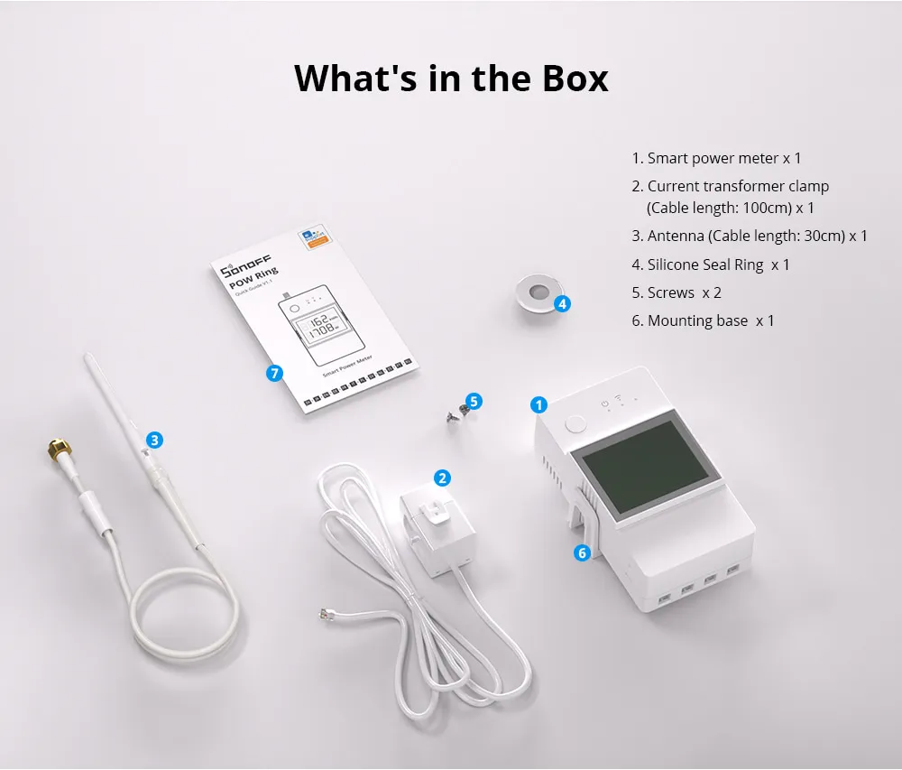SONOFF POW Ring (POWCT) Smart WiFi Energy Meter (what's in the box)