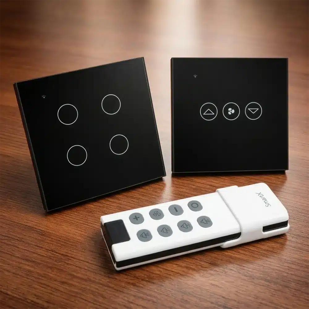 WiFi + RF Smart Touch Switch with Remote Control Package Black Color (image)