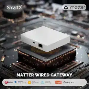 MOES Matter Wired Gateway Hub with ZigBee, Thread & LAN – Tuya, Apple HomeKit & Siri Compatible Smart Home Bridge