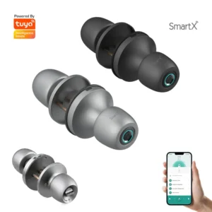 SmartX Tuya Bluetooth Smart Ball / Round Knob Door Lock – Fingerprint, App & Mechanical Key Unlock (SX-R100)