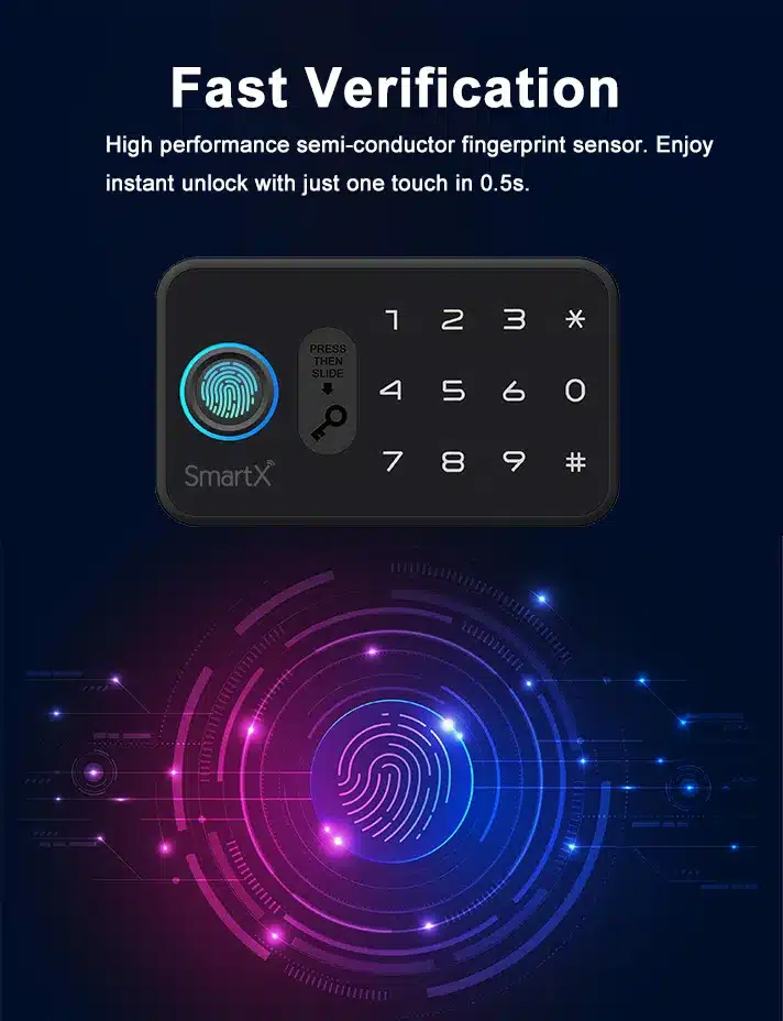Tuya Bluetooth Smart Cabinet Drawer Lock with Manual Key Backup (SX-CL01-K) background image 2