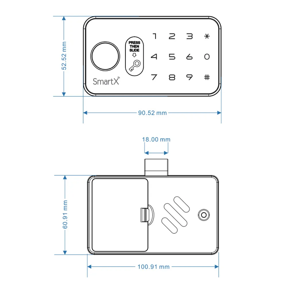 Tuya Bluetooth Smart Cabinet Drawer Lock with Manual Key Backup (SX-CL01-K) 4th image