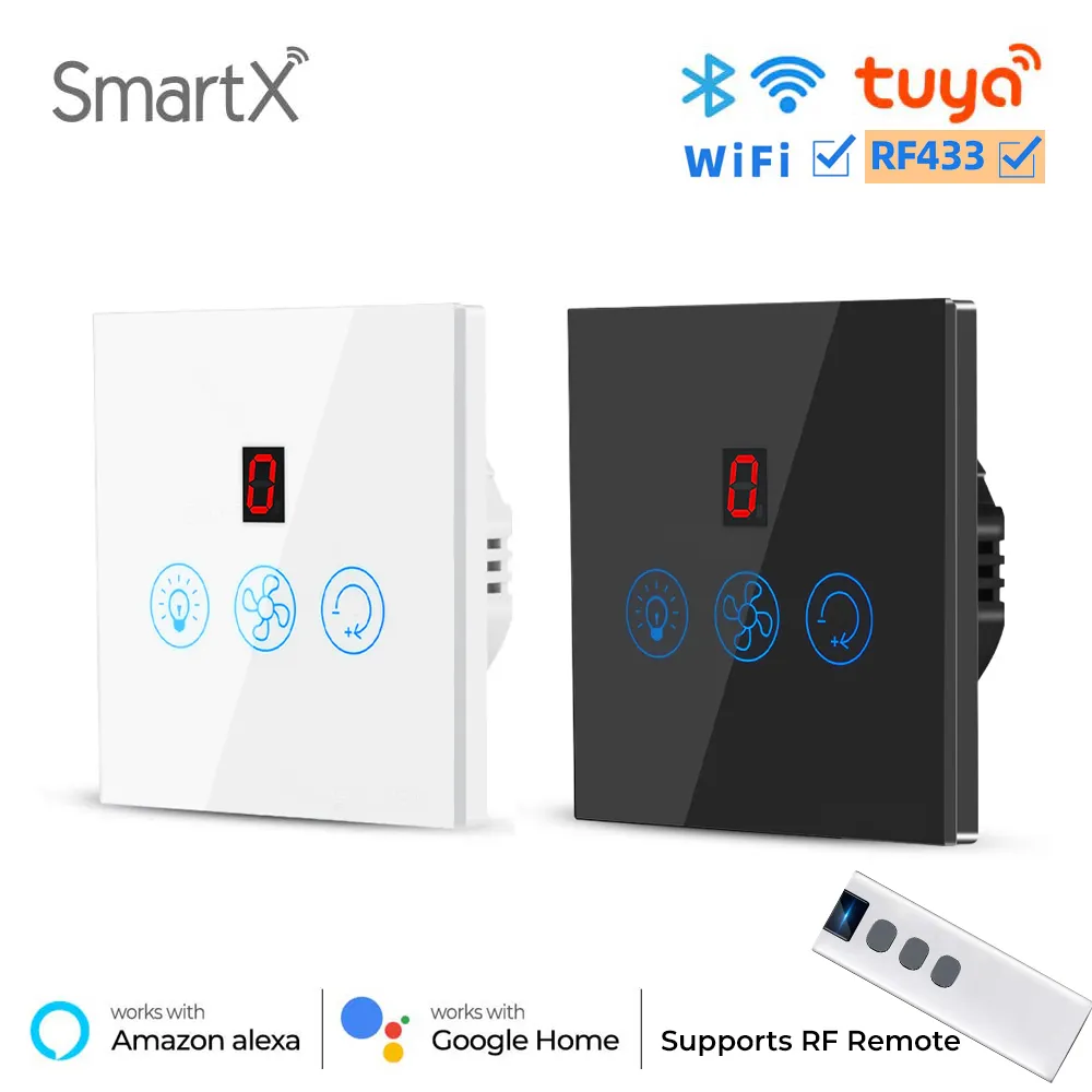Tuya WiFi + RF Smart Fan & Light 2 in 1 Switch (main image)
