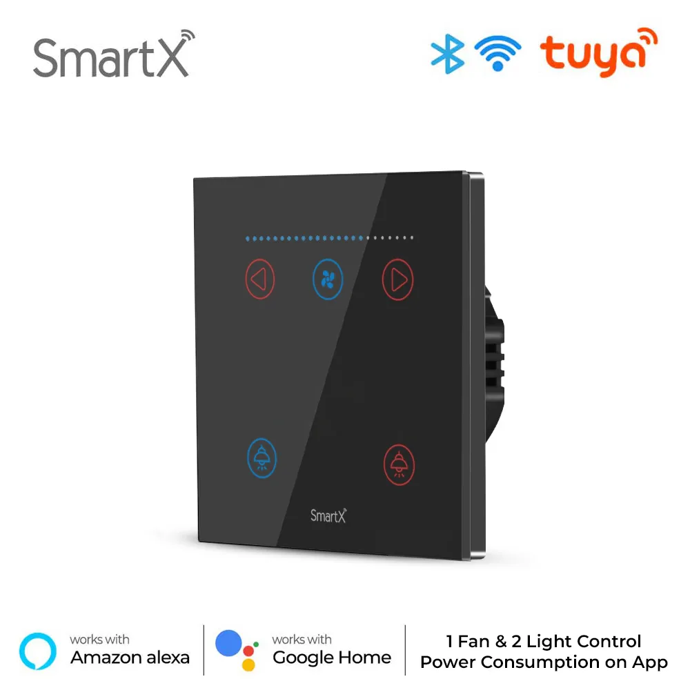 Tuya WiFi Smart 1 Fan & 2 Light Switch (gallery image 2)