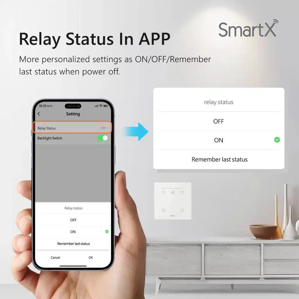 Tuya WiFi Smart 1 Fan & 2 Light Switch (last state remember option)