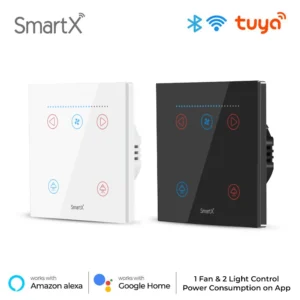 Tuya WiFi Smart 1 Fan & 2 Light Switch (Fan Speed & Light On-Off Control)