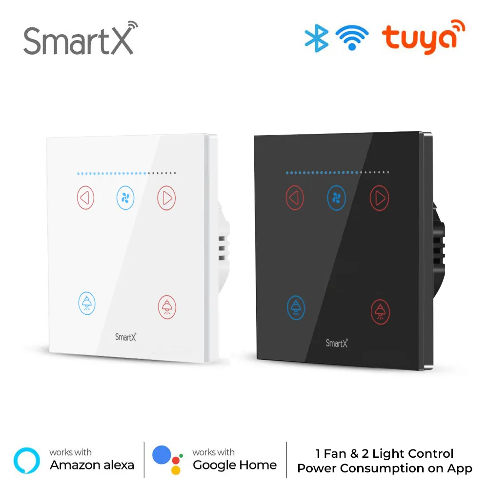 Tuya WiFi Smart 1 Fan & 2 Light Switch (main image)