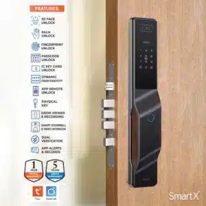 SmartX 3D Face Recognition & Palm Vein Smart Door Lock with Camera & Display (SX-C1Pro)