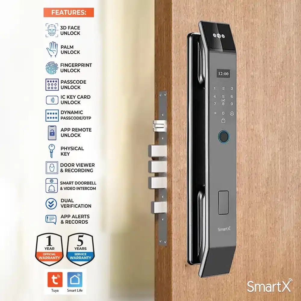 SmartX SX-Z3D-V2 3D Face & Palm Vein Smart Door Lock (gallery image)