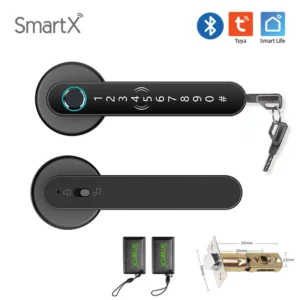 SmartX Tuya Bluetooth Smart Door Lock – Fingerprint, Card, Passcode, App & Key Unlock (SX-H200)