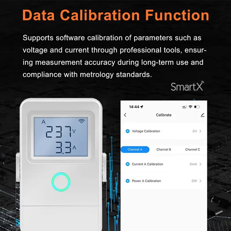 Tuya WiFi 3-Phase Energy Meter with LCD Display, 80A 3-CT Clamp