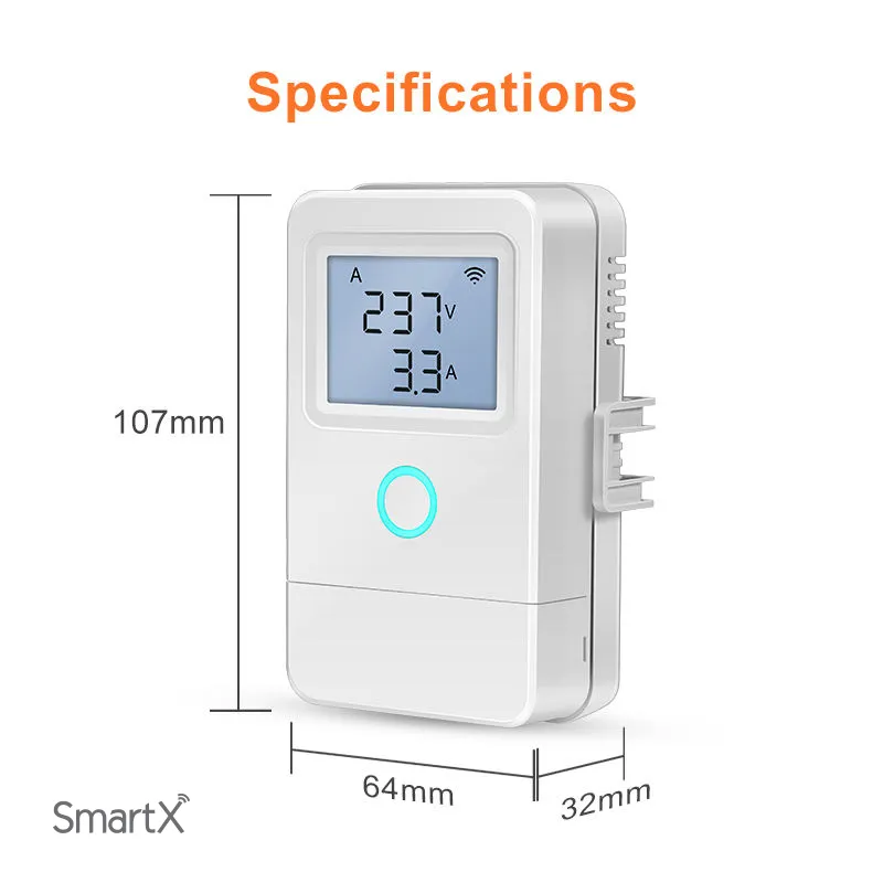Tuya WiFi 3-Phase Energy Meter with LCD Display, 80A 3-CT Clamp