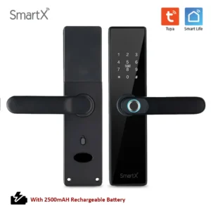 SmartX WiFi Fingerprint Door Lock with Rechargeable Battery – Tuya / Smart Life App, 6 Unlock Options (SX-578-RB)