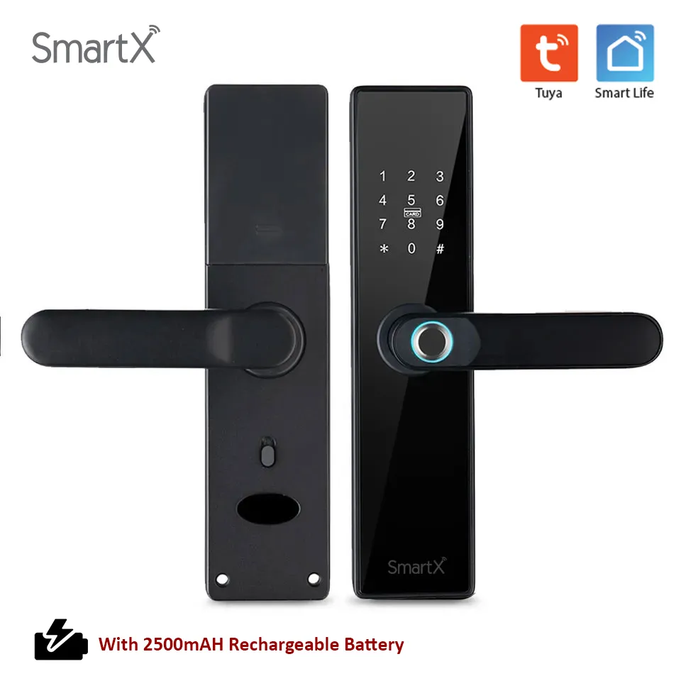 SmartX WiFi Fingerprint Door Lock with Rechargeable Battery (SX-578-RB)